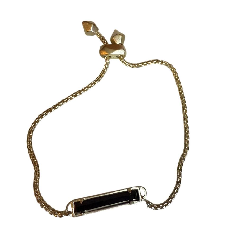 Kendra Scott Stan Slide Bar Bracelet Gold Black